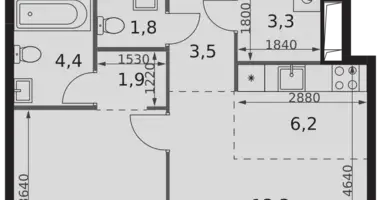Appartement 2 chambres dans Moscou, Russie