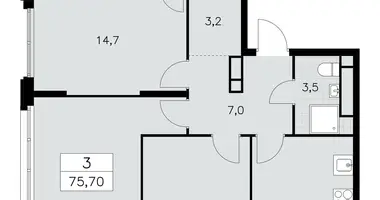 Apartamento 3 habitaciones en South-Western Administrative Okrug, Rusia