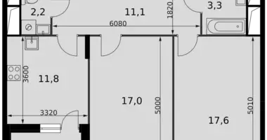 Apartamento 2 habitaciones en Razvilka, Rusia