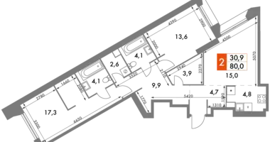 Apartamento 2 habitaciones en Konkovo District, Rusia