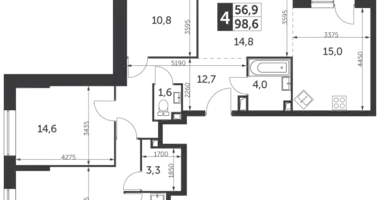 Apartamento 4 habitaciones en North-Eastern Administrative Okrug, Rusia