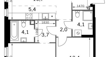 Wohnung 3 zimmer in Nordwestlicher Verwaltungsbezirk, Russland