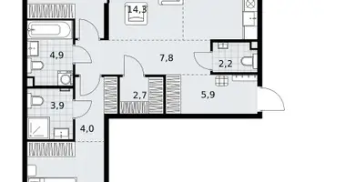 Квартира 3 комнаты в район Коммунарка, Россия
