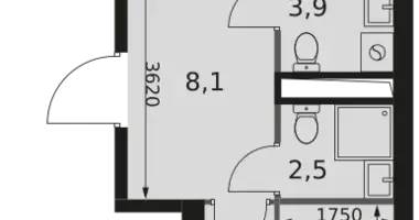 2 room apartment in Moscow, Russia
