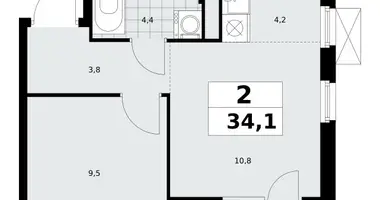 Appartement 2 chambres dans poselenie Sosenskoe, Fédération de Russie