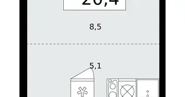 Appartement 1 chambre dans poselenie Desenovskoe, Fédération de Russie