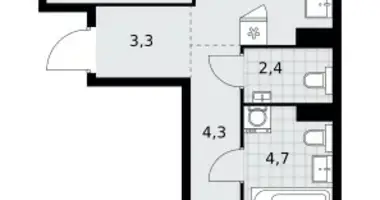 Apartamento 3 habitaciones en poselenie Sosenskoe, Rusia