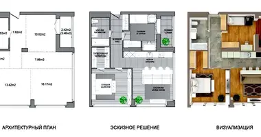 Apartamento 3 habitaciones en Minsk, Bielorrusia