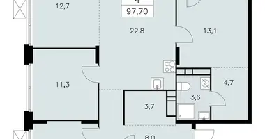 Apartamento 4 habitaciones en Moscú, Rusia