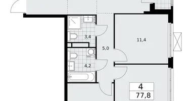 Wohnung 4 Zimmer in poselenie Sosenskoe, Russland