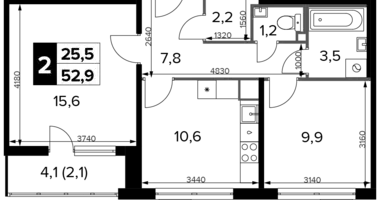 Apartamento 2 habitaciones en Jimki, Rusia