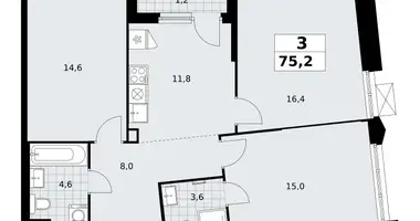 Appartement 3 chambres dans Troïtsk, Russie