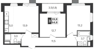 Appartement 3 chambres dans Leninsky District, Russie