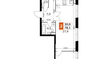 3 room apartment in Moscow, Russia