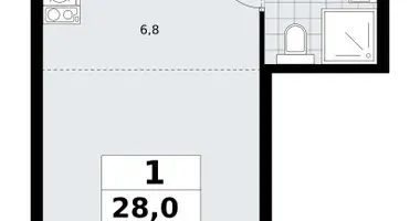1 room apartment in Troitsk, Russia