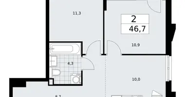 2 room apartment in Troitsk, Russia