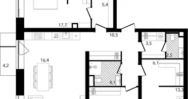 Apartamento 4 habitaciones en Moscú, Rusia