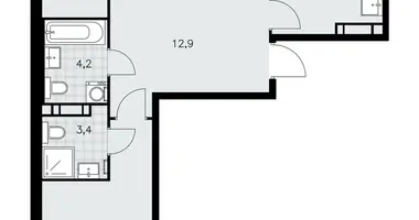 Apartamento 3 habitaciones en poselenie Sosenskoe, Rusia