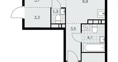 Apartamento 3 habitaciones en poselenie Sosenskoe, Rusia