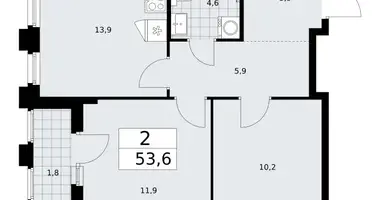 Apartamento 2 habitaciones en Troitsk, Rusia