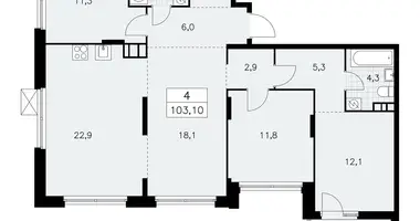 Apartamento 4 habitaciones en Moscú, Rusia