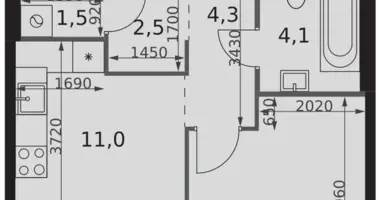 Apartamento 1 habitación en Moscú, Rusia