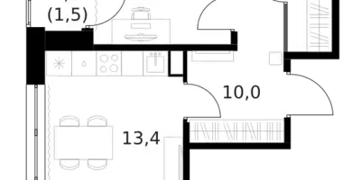 3 room apartment in Moscow, Russia