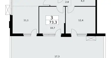 Apartamento 3 habitaciones en poselenie Sosenskoe, Rusia