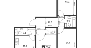 Appartement 3 chambres dans Nekrasovka District, Fédération de Russie