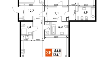 Apartamento 3 habitaciones en North-Western Administrative Okrug, Rusia