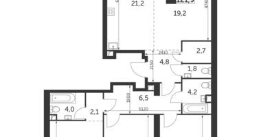 Apartamento 4 habitaciones en Konkovo District, Rusia