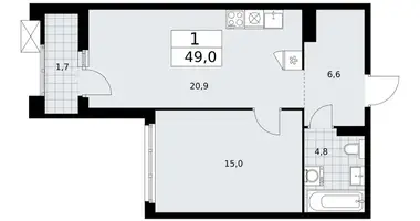 Apartamento 1 habitación en Troitsk, Rusia
