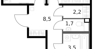 2 room apartment in Moscow, Russia