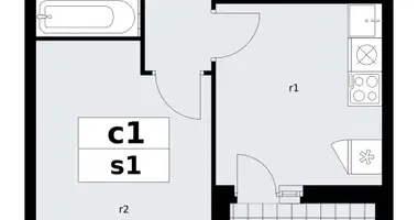 Apartamento 1 habitación en poselenie Sosenskoe, Rusia