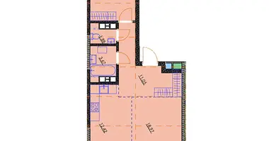 Apartamento 2 habitaciones en Minsk, Bielorrusia