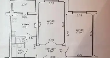 Apartamento 2 habitaciones en Minsk, Bielorrusia