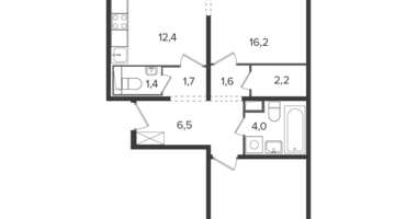 Appartement 2 chambres dans Leninsky District, Russie