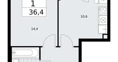 1 room apartment in Troitsk, Russia