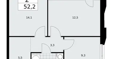 Apartamento 2 habitaciones en poselenie Sosenskoe, Rusia