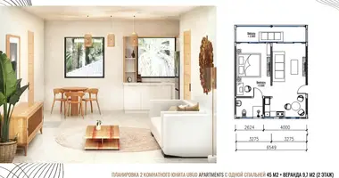 Квартира 2 комнаты в Penestanan, Индонезия