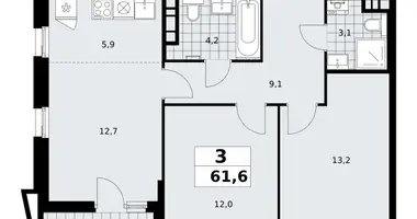 3 room apartment in poselenie Sosenskoe, Russia