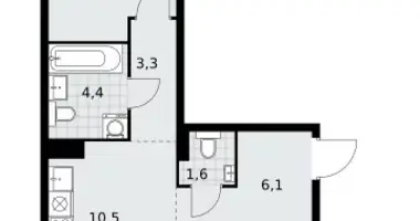 Apartamento 3 habitaciones en poselenie Sosenskoe, Rusia