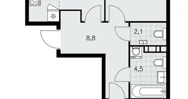 Apartamento 3 habitaciones en poselenie Sosenskoe, Rusia