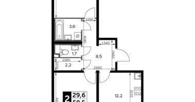 Appartement 2 chambres dans Moscou, Fédération de Russie