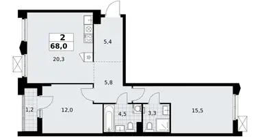 2 room apartment in Troitsk, Russia