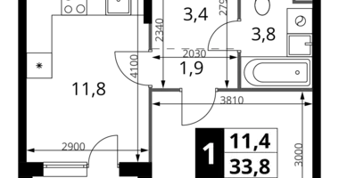 Квартира 1 комната в Химки, Россия