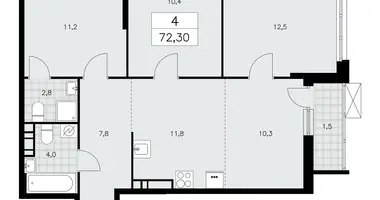 Apartamento 4 habitaciones en Moscú, Rusia