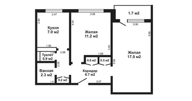 Appartement 2 chambres dans Salihorsk, Biélorussie