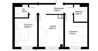 Квартира 2 комнаты в Ташкент, Узбекистан