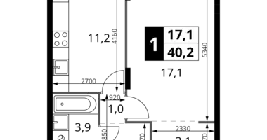 1 room apartment in Khimki, Russia